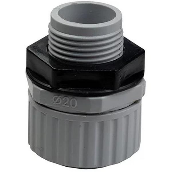 Corrugated Conduit PVC Straight Gland With Locknut 25mm, Ideal Electrical Catalogue Cable Management Conduit Corrugated Corrugated Adaptors - Construction Supplies Australia
