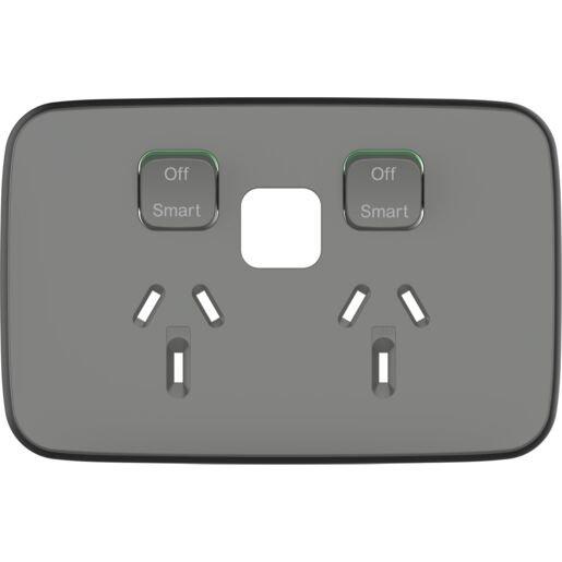 Wiser Skin Only Connected Socket Horizontal Twin Iconic Essence Ag