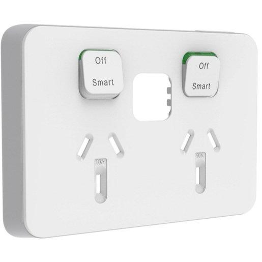 Wiser Skin Only Connected Socket Horizontal Twin Iconic Vw