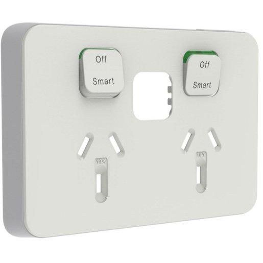 Wiser Skin Only Connected Socket Horizontal Twin Iconic Cy