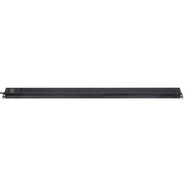 20-Way Vertical Power Rail Au With 10A Plug, Ideal Electrical Catalogue Data Communications Cabinets Enclosures Power Rail - Construction Supplies Australia