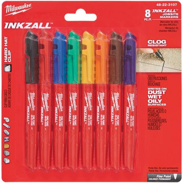 Inkzall Fine Point Markers Multi 8Pack, Ideal Electrical Catalogue Hardware Markers Marker - Construction Supplies Australia