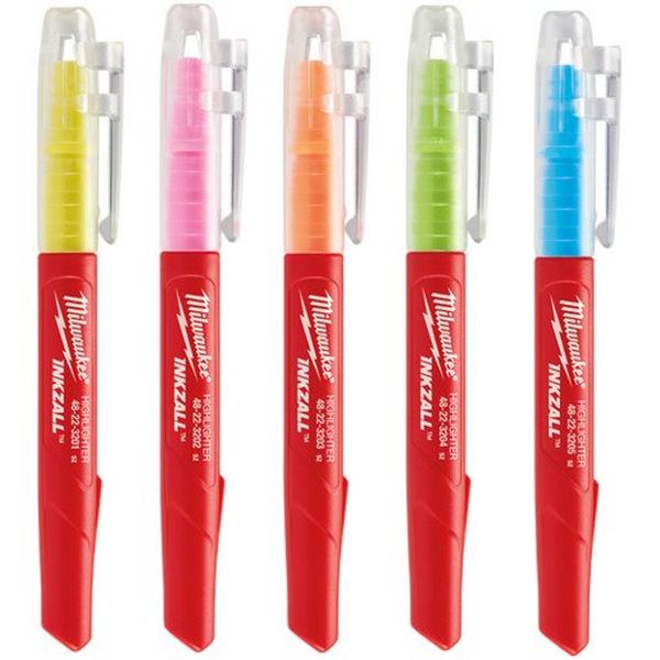 Inkzall Jobsite Highlight Multi 5Pack, Ideal Electrical Catalogue Hardware Markers Marker - Construction Supplies Australia