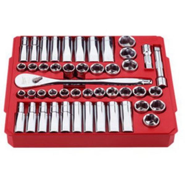 1/2 47Pc Sae Metric Ratchet And Socket Set, Ideal Electrical Catalogue Tools Instrumentation Hand Tools Socket For Hexagonal Nuts - Construction Supplies Australia