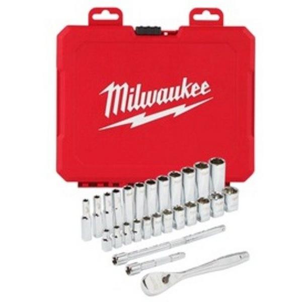 1/4 Drive 28Pc Ratchet Socket Set Metric, Ideal Electrical Catalogue Tools Instrumentation Hand Tools Socket For Hexagonal Nuts - Construction Supplies Australia