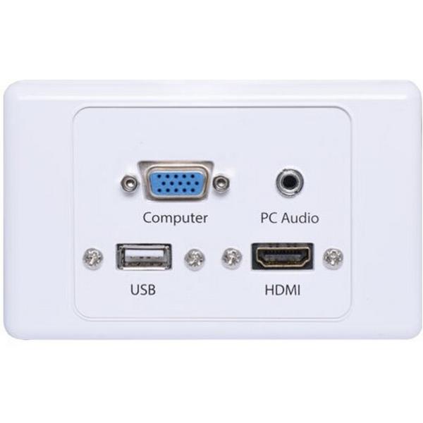 Av Wall Plate W/- Flylead Vga/3.5mm Audio/Usb A/HDMI, Ideal Electrical Catalogue Av Security Detection Antennas Antenna Mounting Material - Construction Supplies Australia