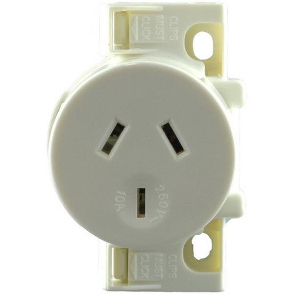 Surface Socket Plug Base 10 Amp 250V AC QC 1-2.5mm 2C+E, Ideal Electrical Catalogue Switches Plugs Sockets Outlets Surface Socket - Construction Supplies Australia
