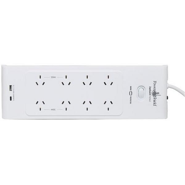 Powerboard 8 Way Surge Protected + 2 X Usb, Ideal Electrical Catalogue Electrical Appliances Power Boards Power Board - Construction Supplies Australia