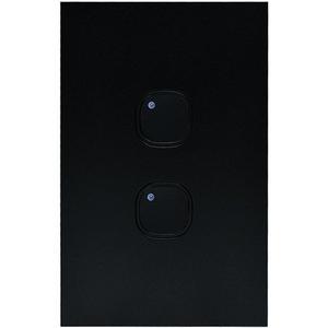 SWITCH VERTICAL 2 GANG MEPBE PUSH BUTTON ELECTRONIC 1200W 250V MATT BLACK
