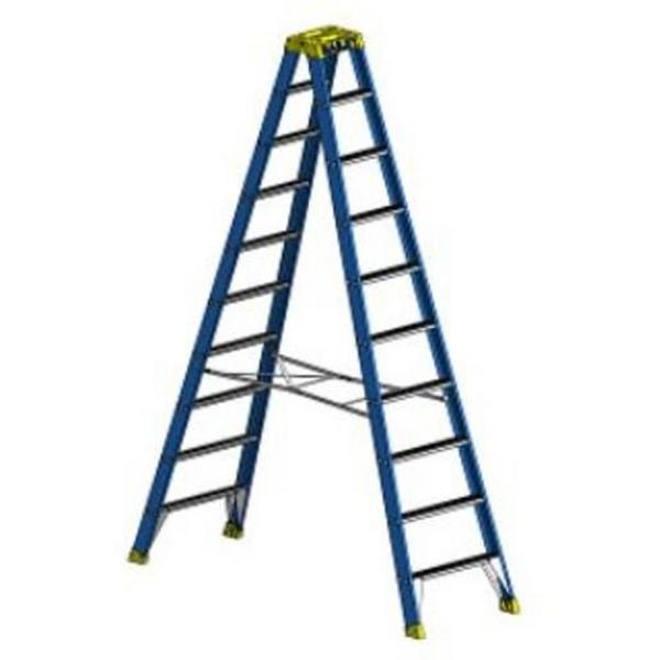 Fibreglass Doubleside Stepladder 10 3.0M 150Kg Ind Punchlock, Ideal Electrical Catalogue Tools Instrumentation Ladder Scaffold Stepladder - Construction Supplies Australia