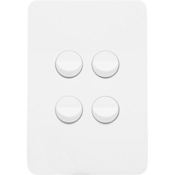 Allure 4 Gang Switch Plate Cw Mechs Mw, Ideal Electrical Catalogue Switches Plugs Sockets Switches Light Switch - Construction Supplies Australia