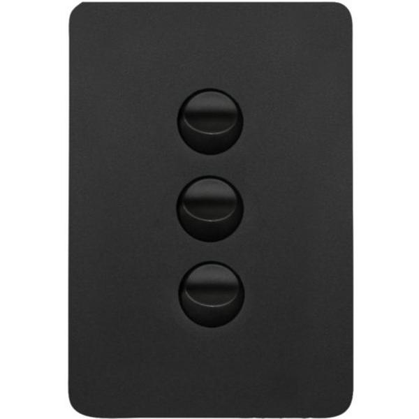 Allure 3 Gang Switch Plate Cw Mechs Mb, Ideal Electrical Catalogue Switches Plugs Sockets Switches Light Switch - Construction Supplies Australia