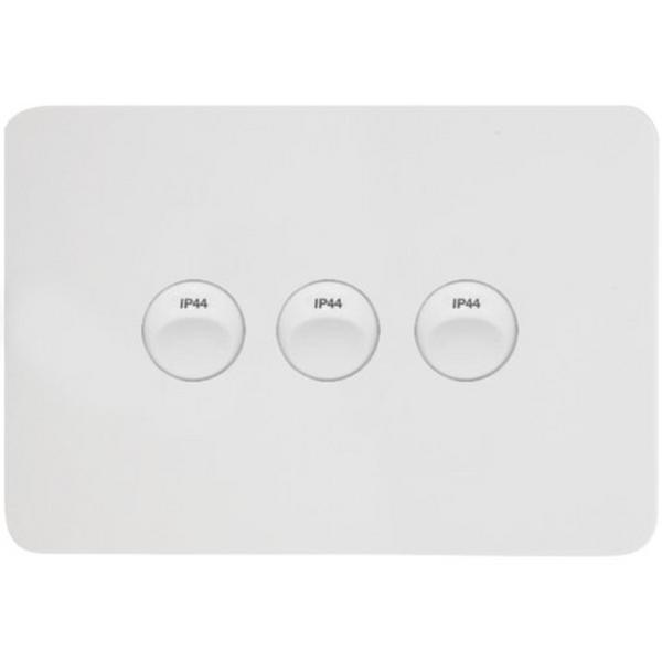 Allure 3 Gang IP44 Plate Horizontal, Ideal Electrical Catalogue Switches Plugs Sockets Switches Light Switch - Construction Supplies Australia