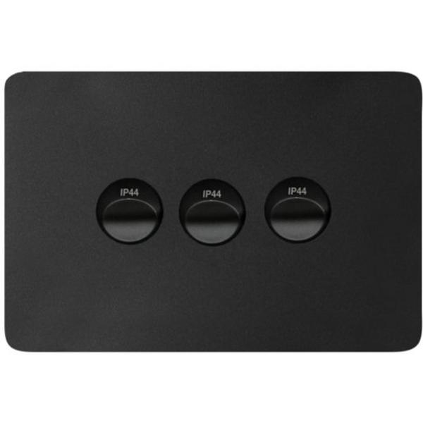 Allure 3 Gang IP44 Plate Horizontal Mb, Ideal Electrical Catalogue Switches Plugs Sockets Switches Light Switch - Construction Supplies Australia