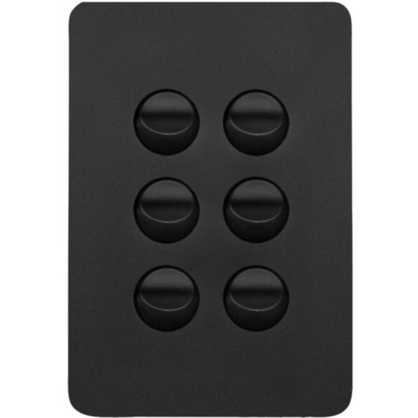 Allure 6 Gang Switch Plate Cw Mechs Mb, Ideal Electrical Catalogue Switches Plugs Sockets Switches Light Switch - Construction Supplies Australia