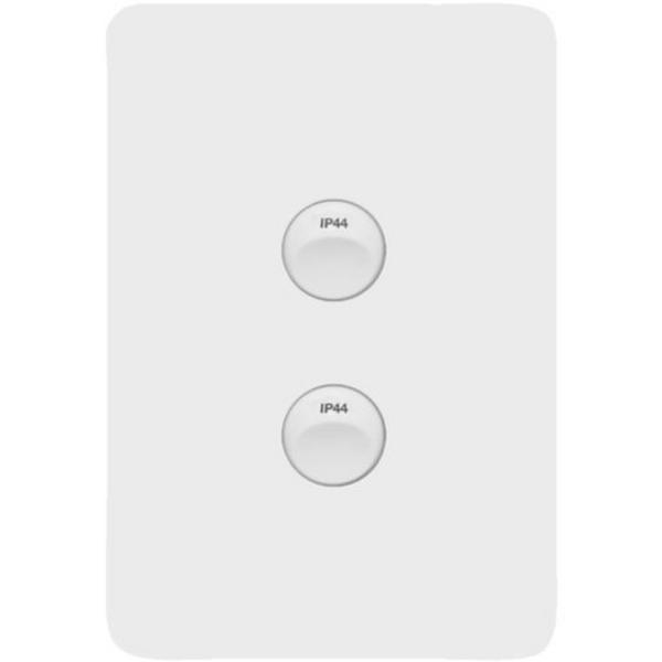 Allure 2 Gang IP44 Plate Vertical, Ideal Electrical Catalogue Switches Plugs Sockets Switches Light Switch - Construction Supplies Australia