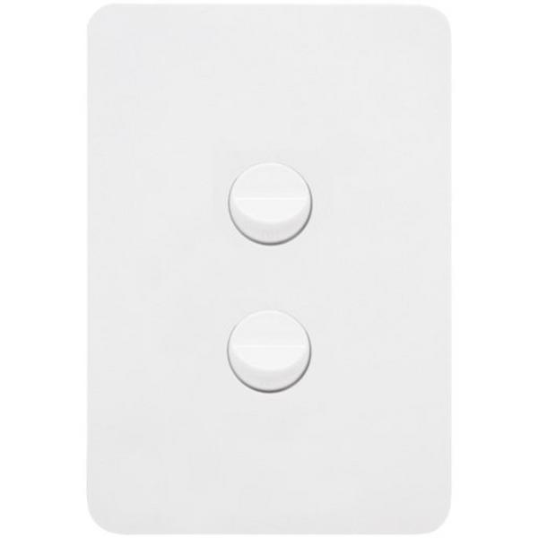 Allure 2 Gang Switch Plate Cw Mechs, Ideal Electrical Catalogue Switches Plugs Sockets Switches Light Switch - Construction Supplies Australia