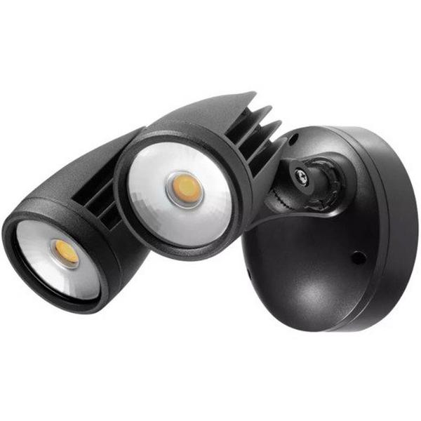 FLOODLIGHT SPOT LED 2X18W TRI IP65 M/BLACK FORTRESS PRO, Ideal Electrical Catalogue Light Fittings Downlight Downlight Spot Floodlight - Construction Supplies Australia