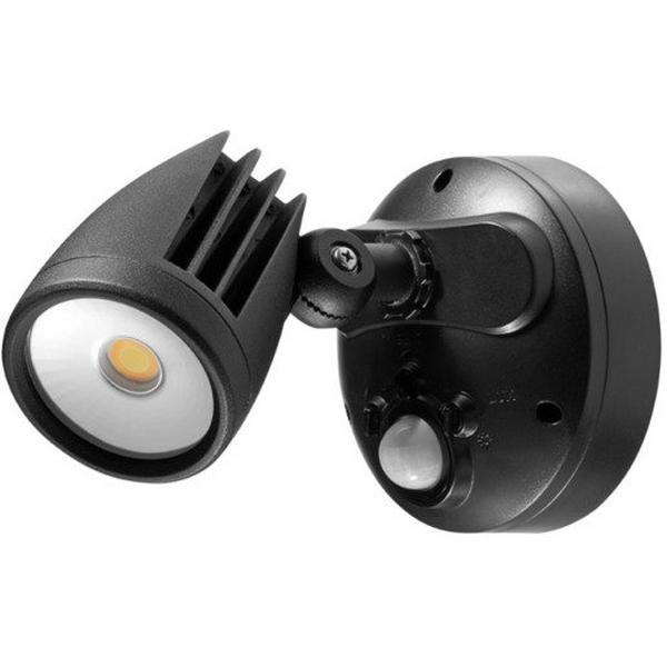 Floodlight LED 18W Tri IP65 M/Black Sensor Fortress Pro, Ideal Electrical Catalogue Light Fittings Downlight Downlight Spot Floodlight - Construction Supplies Australia