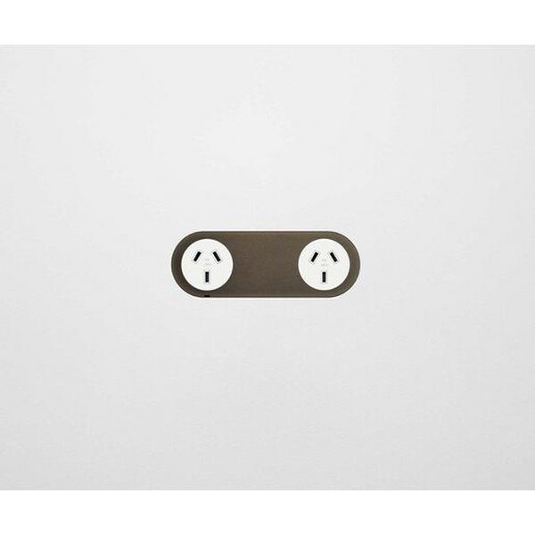 Bronze Faceplate For Double Outlet White Brass With Patina, Ideal Electrical Catalogue Switches Plugs Sockets Switches Grid Cover Plate - Construction Supplies Australia
