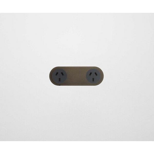 BRONZE FACEPLATE FOR DOUBLE OUTLET BLACK BRASS WITH PATINA, Ideal Electrical Catalogue Switches Plugs Sockets Switches Grid Cover Plate - Construction Supplies Australia