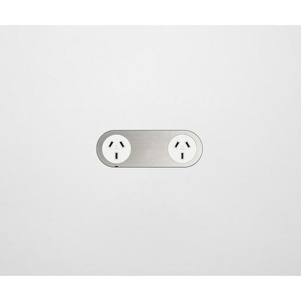 Steel Faceplate For Double Outlet White Steel, Ideal Electrical Catalogue Switches Plugs Sockets Switches Grid Cover Plate - Construction Supplies Australia