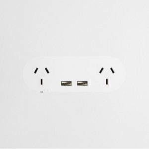 DOUBLE OUTLET USB + FACEPLATE PC WHITE