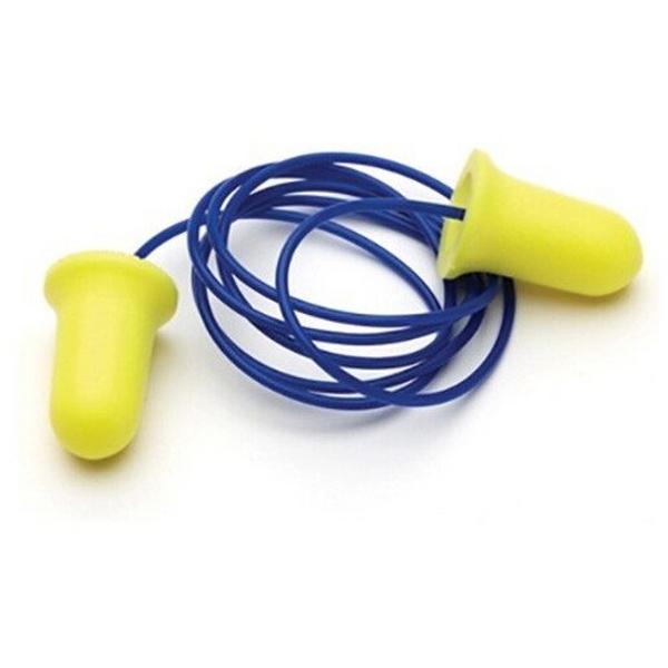 Earplugs Corded Disposable Bell Shape 27Db [100] Pairs, Ideal Electrical Catalogue Safety Personal Protection Earplug - Construction Supplies Australia