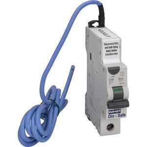 RCBO DINSAFE 6KA 1P+N 20A C CURVE 10MA TYPE A S/NEUT PIGTAIL