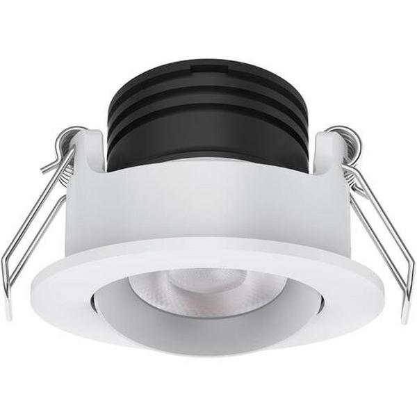 Downlight LED 3W Tri Colour IP40 Dim Tilt 45mm White Pico-3, Ideal Electrical Catalogue Light Fittings Downlight Downlight Spot Floodlight - Construction Supplies Australia