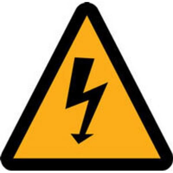 32X32mm Warning Lightning Strike Sticker (Pkt 10), Ideal Electrical Catalogue Hardware Warning Signing Plate Warning Sign And Labels - Construction Supplies Australia