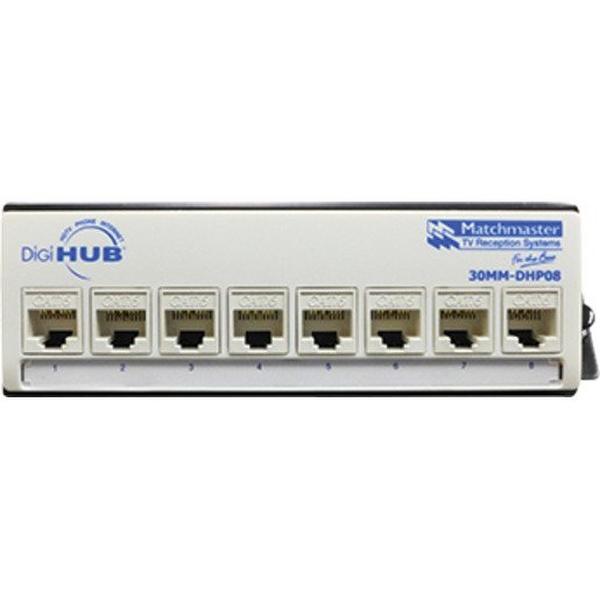 Digi Hub 8 Port Cat 6 Poly Propylene, Ideal Electrical Catalogue Data Communications Network Products Network Hub - Construction Supplies Australia