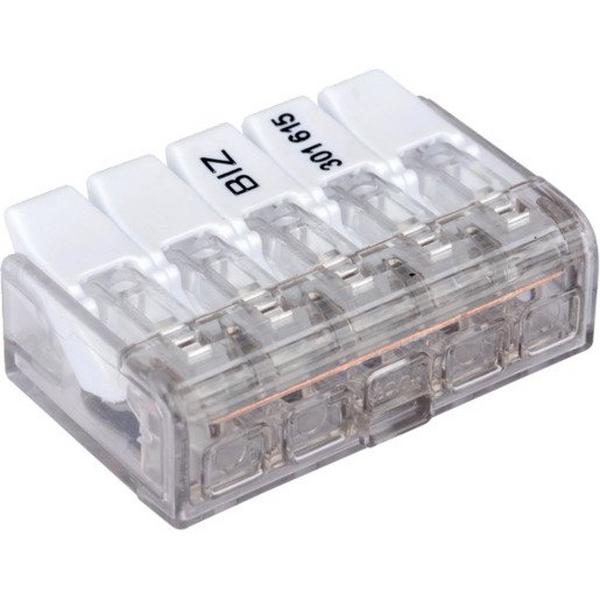 Bizline Push Wire Connector 5Way 4mm2 32A (Box 25), Ideal Electrical Catalogue Wiring Accessories Connector Cable Connector - Construction Supplies Australia