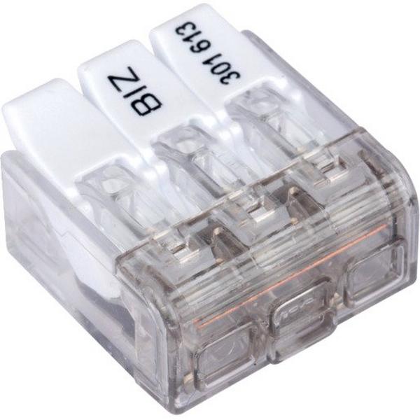 Bizline Push Wire Connector 3Way 4mm2 32A (Box 50), Ideal Electrical Catalogue Wiring Accessories Connector Cable Connector - Construction Supplies Australia
