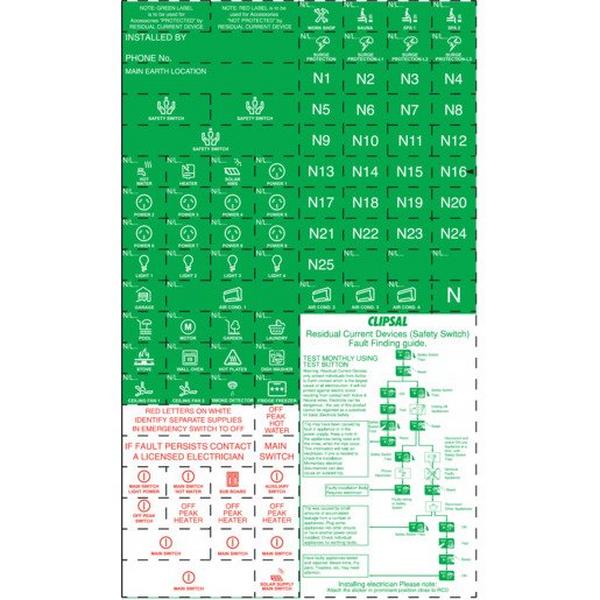 Max9 Enclosure Green Label, Ideal Electrical Catalogue Switches Plugs Sockets Switches Labelling Material For Domestic Switching Devices - Construction Supplies Australia