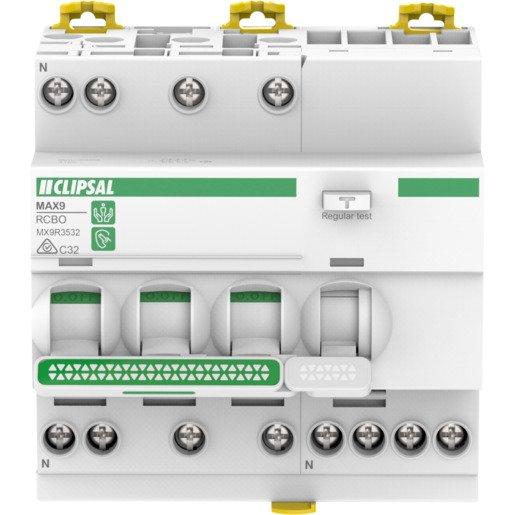Clipsal MX9R3532 | Max9 RCBO 3Pn C 32A 30mA A 5Mod Vi | Residual ...