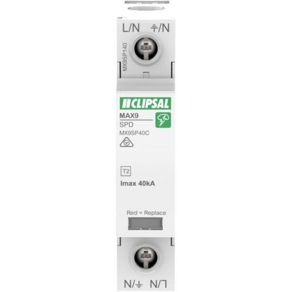 Max9 Spd 1P 40kA Surge Protection Device, Ideal Electrical Catalogue Power Distribution Surge Protection Surge Protection Device For Power Supply Systems - Construction Supplies Australia