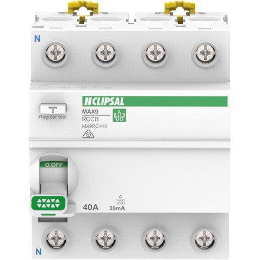 Clipsal MX9RC440 | Max9 RCCB 4P 40A 30mA A Type | Residual current ...