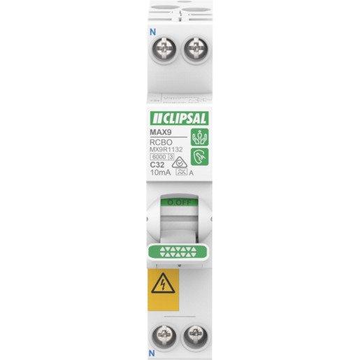 Clipsal MX9R1132 | Max9 RCBO 1Pn C 32A 10mA A Slim | Residual Current ...