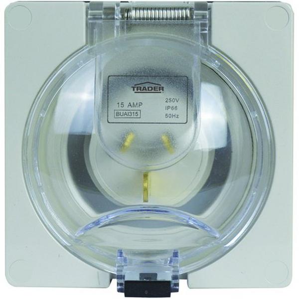Appliance Inlet IP66 15A 250V 3 Flat Pin Less Back Box, Ideal Electrical Catalogue Industrial Industrial Plugs Sockets Industrial Plug For Mounting On Machines And Equipment - Construction Supplies Australia