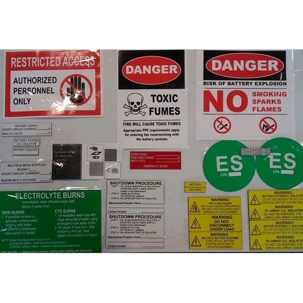 DC Battery Label Kit (Suitable For All DC Batteries) Cec App, Ideal Electrical Catalogue Energy Management Solar Balance Of System Solar Balance Of System - Construction Supplies Australia