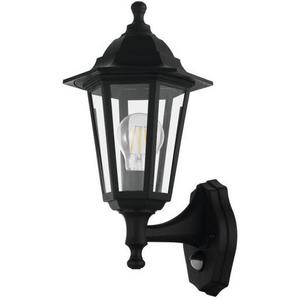 WALL LIGHT E27 1X28W BLACK /W SENS EXT DUANERA