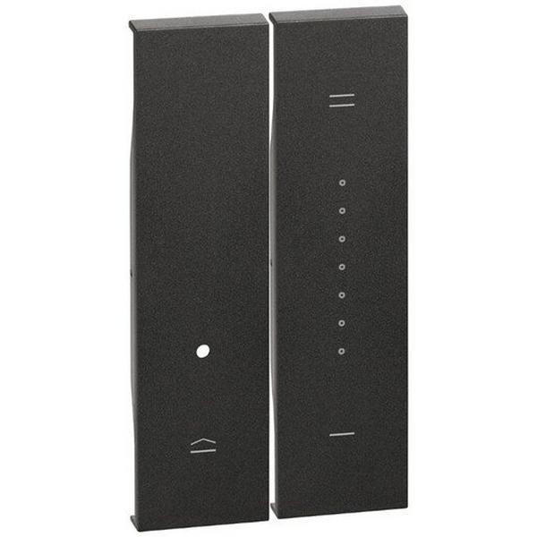 Cover For Dimmer Mechanism 2 Module Black, Ideal Electrical Catalogue Switches Plugs Sockets Switches Grid Cover Plate - Construction Supplies Australia
