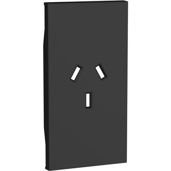LIVING NOW 10A AUTOSWITCH SINGLE POWERPOINT COVER BLACK, Ideal Electrical Catalogue Switches Plugs Sockets Switches Grid Cover Plate - Construction Supplies Australia