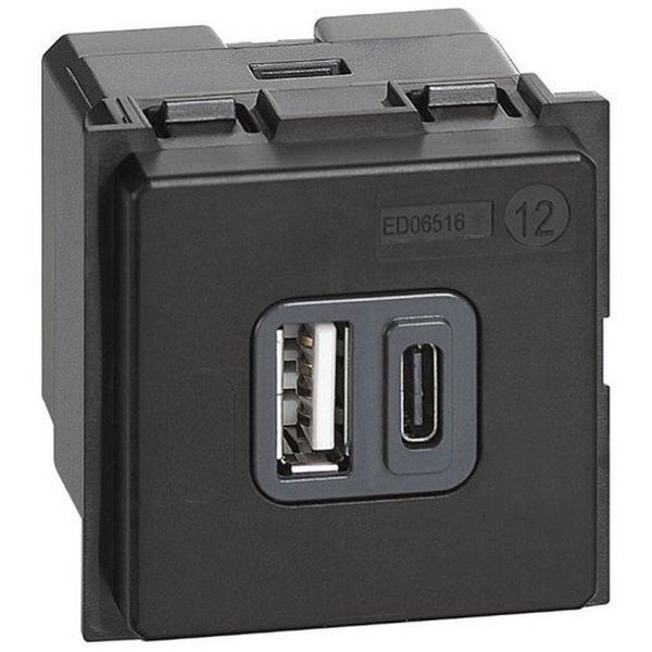 LIVING NOW 5V 3A TYPE A+C 2 MODULE USB CHARGER MECHANISM, Ideal Electrical Catalogue Switches Plugs Sockets Mechanisms Usb Power Supply - Construction Supplies Australia