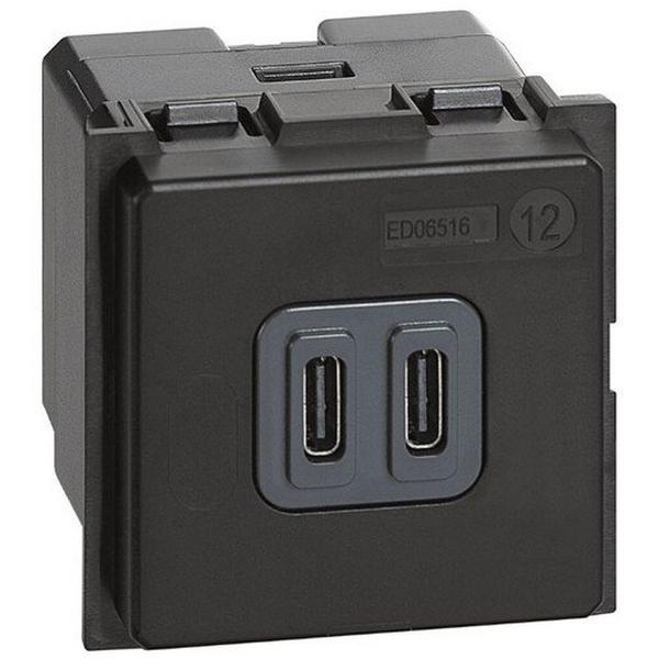 LIVING NOW 5V 3A TYPE C 2 MODULE DUAL USB CHARGER MECHANISM, Ideal Electrical Catalogue Switches Plugs Sockets Mechanisms Usb Power Supply - Construction Supplies Australia