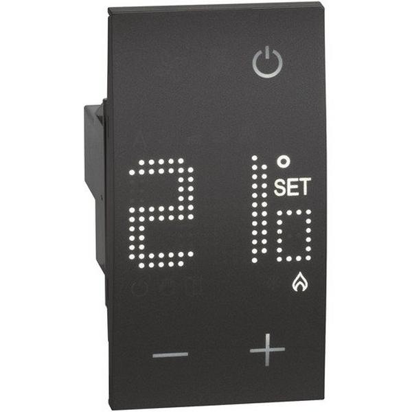 LIVING NOW 2 MODULE THERMOSTAT DISPLAY BLACK, Ideal Electrical Catalogue Electrical Appliances Water Coolers Heaters Contact Thermostat - Construction Supplies Australia