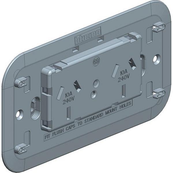 Power Point 10A Double Living Now Horizontal Grey Socket Mech Autoswitched, Ideal Electrical Catalogue Switches Plugs Sockets Outlets Gpo - Construction Supplies Australia