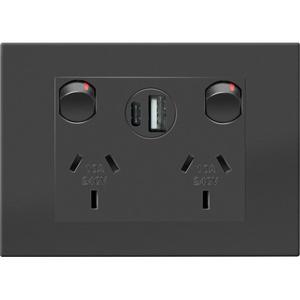 VIVO DGPO 10A WITH INTEGRATED USB 2.4A TYPE A+C DARK GREY