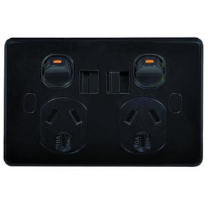 POWER POINT, USB CHARGER, DUAL FULLY INTEGRATED (TYPE A AND C) SHUTTERED VANDAL PROOF BLAC